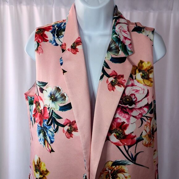 ANOTHER STORY cardigan vest Sz XL FLORAL OFFICE CASUAL BOHO CHIC COQUETTE WOW - Picture 2 of 12
